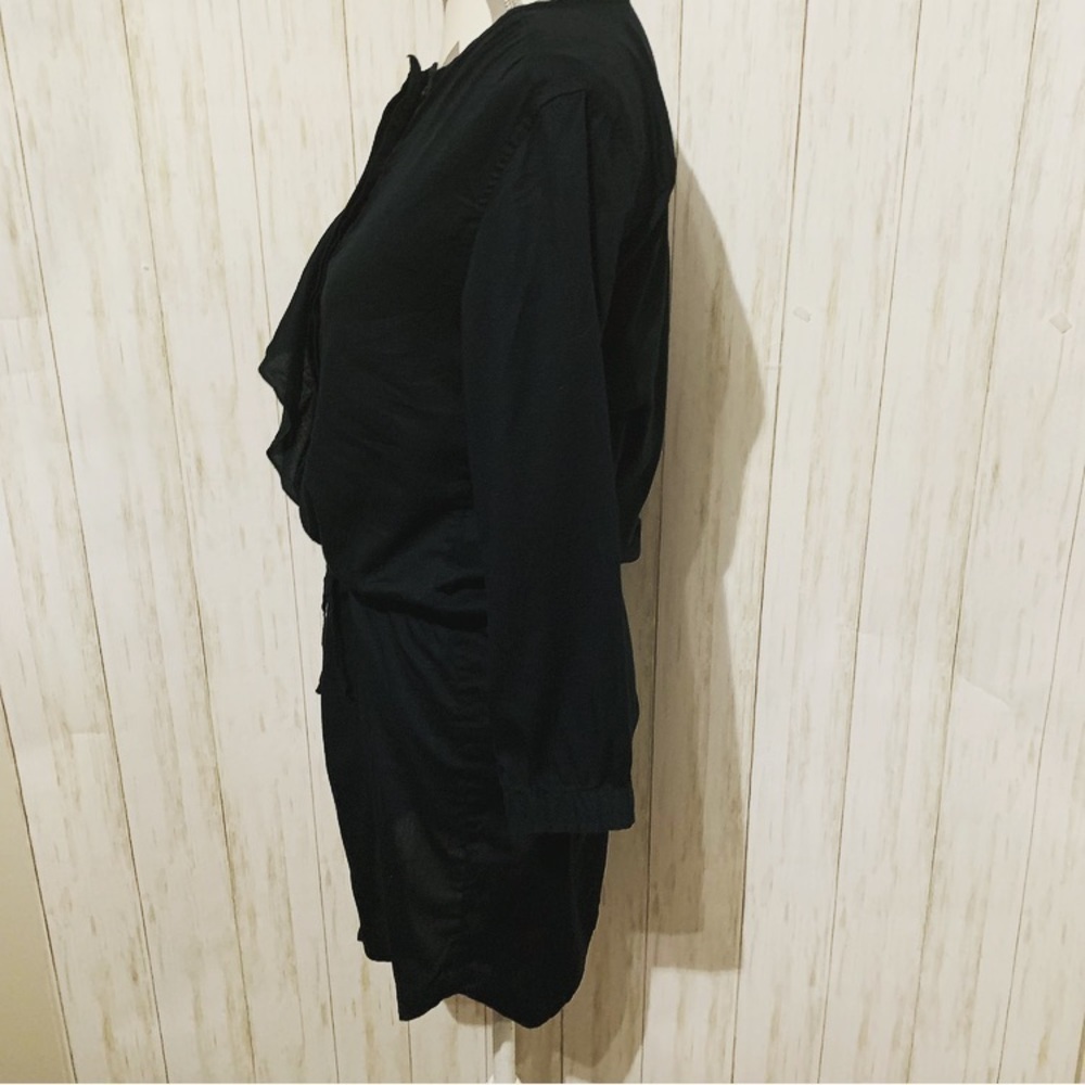 GAP Black Drawstring Ruffle Dress Size XS - Picture 6 of 10